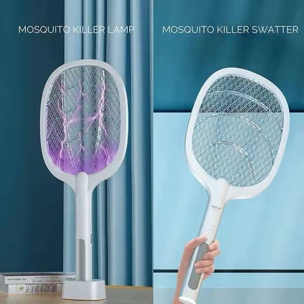 Rechargeable Electric Mosquito Swatter Racket – USB Fast Charging Bug Zapper with LED Light