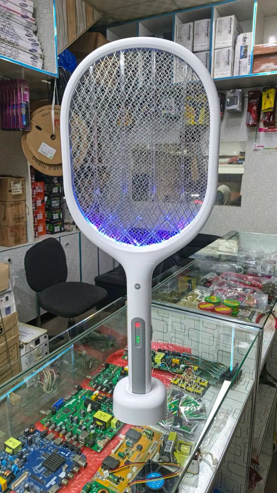 Rechargeable Electric Mosquito Swatter Racket – USB Fast Charging Bug Zapper with LED Light